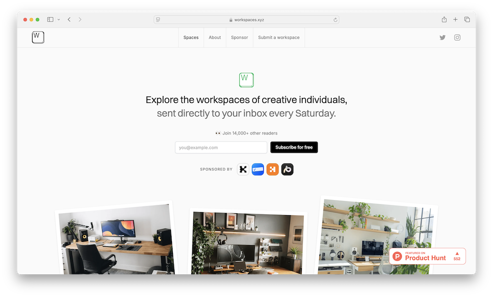 Inspiration platform Workspaces.xyz showcases creative setups from professionals worldwide