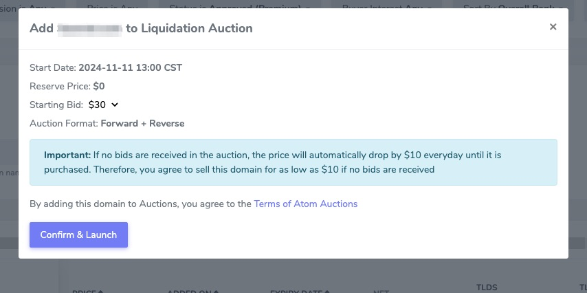 Atom Auctions Launch Seller-Owned Domain Listings with New Forward + Reverse Model