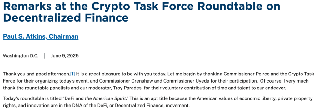 Embracing DeFi: SEC Chairman Paul Atkins Advocates for Innovation and Economic Liberty in the Crypto Space