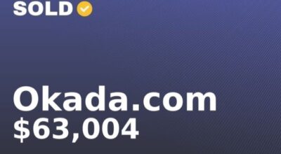 Okada.com sold for $63,004 on GoDaddy Auctions