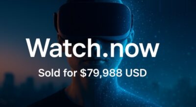 Watch.now sold for $79,988, setting a new record for the highest price of the .now suffix