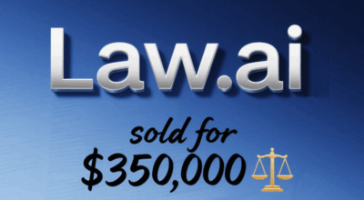 Law.ai sold for $350,000, setting a new record for the third-highest price ever paid for a .ai domain