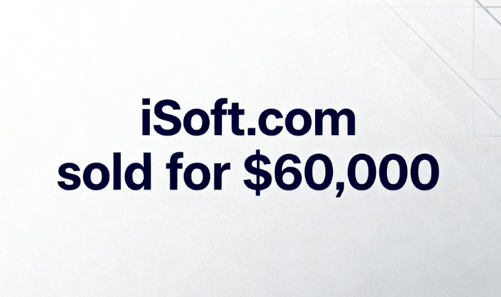 iSoft.com sold for ,000, reaffirming the value of "i" prefix domains