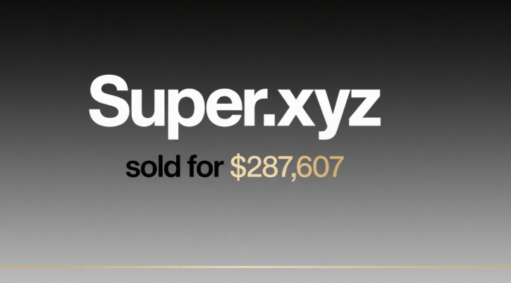 Super.xyz sold for 7,607 through Atom, setting a new record for the highest .xyz domain ever sold