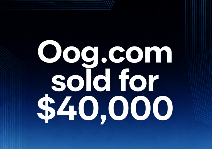 Oog.com sold for ,000 through GoDaddy's auction platform