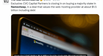 CVC Strikes $1.5 Billion Deal for GoDaddy Rival Namecheap