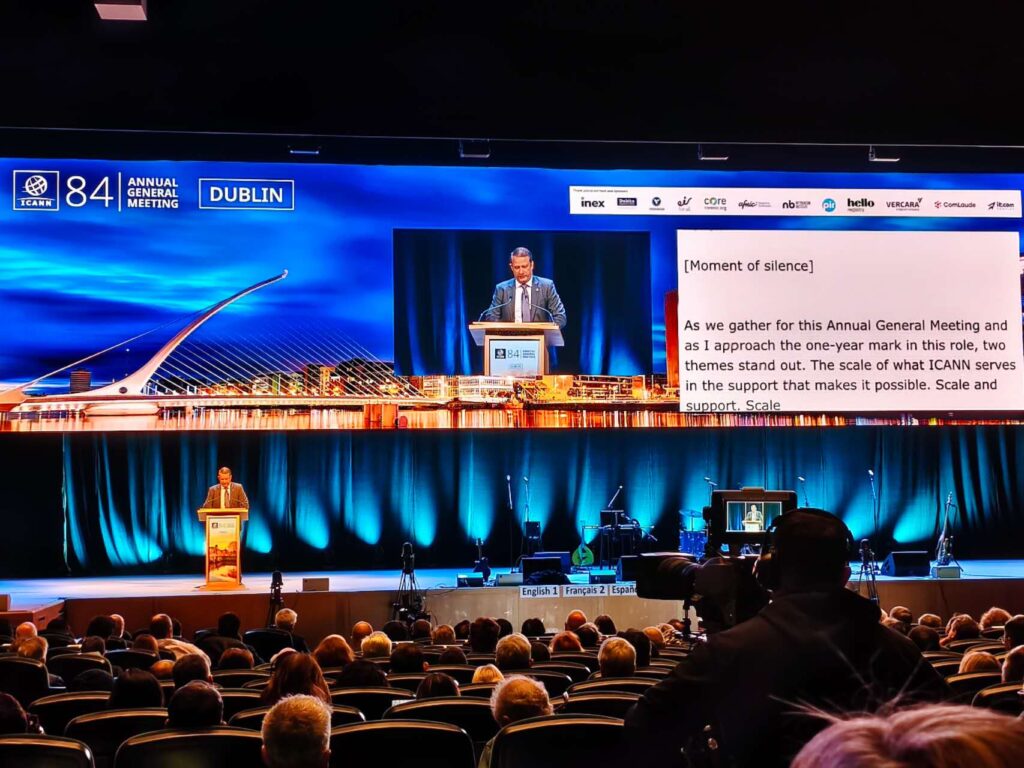 The 2025 ICANN84 Annual General Meeting was held in Dublin, Ireland from October 25 to 30