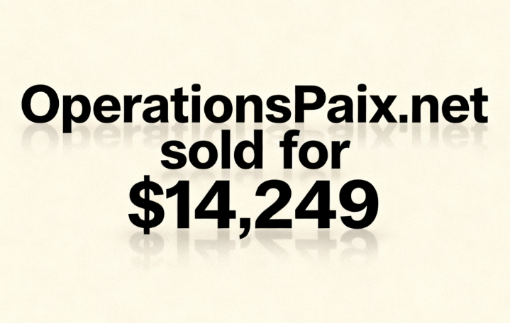 OperationsPaix.net sold for ,249 through GoDaddy