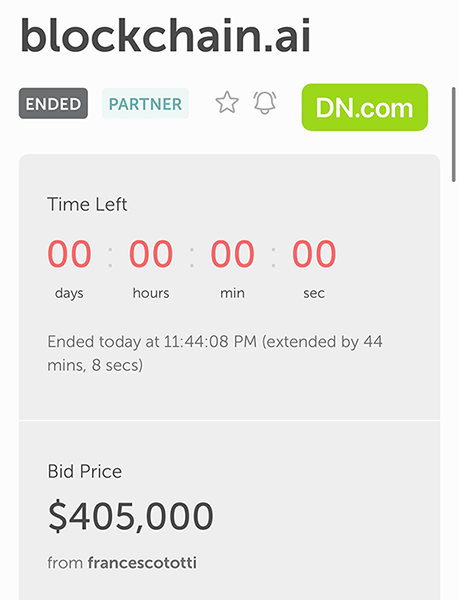 Blockchain.ai Sells for 5,000! The Tech Duo Ignites the Domain Name Market