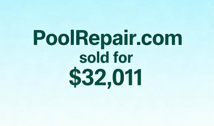 PoolRepair.com sold for ,011 through Private