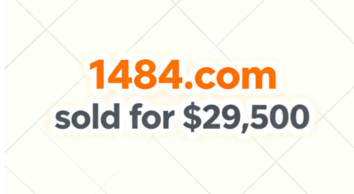 The numeric domain name 1484.com sold for $29,500 through GoDaddy