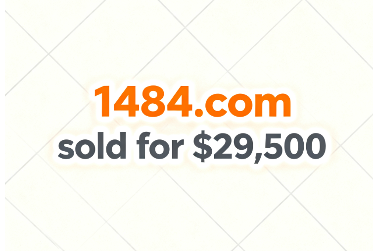 The numeric domain name 1484.com sold for ,500 through GoDaddy