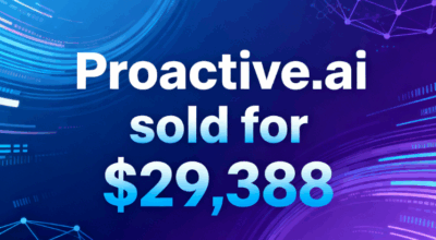 The domain name Proactive.ai was sold for $29,388 through Namecheap