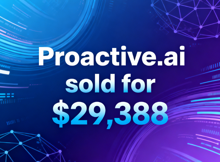 The domain name Proactive.ai was sold for ,388 through Namecheap