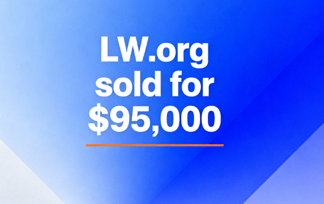 The two-letter domain name LW.org sold for ,000, with profound implications