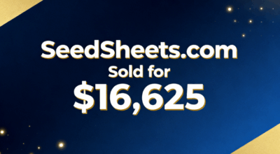 SeedSheets.com Sold for $16,625 via GoDaddy Auctions