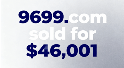 The four-digit domain name 9699.com was sold for $46,001 through GoDaddy