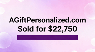 AGiftPersonalized.com Sold for $22,750 via GoDaddy Auctions