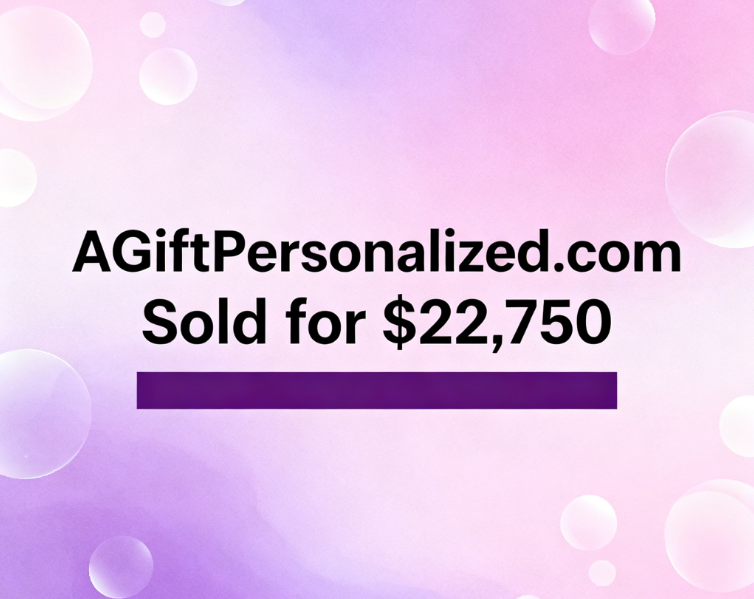 AGiftPersonalized.com Sold for ,750 via GoDaddy Auctions