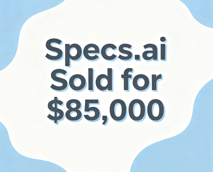 Specs.ai Sold for ,000 via Spaceship.com
