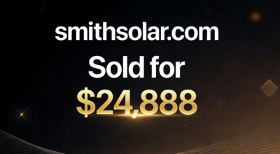 smithsolar.com Sold for $24,888 via DomainMarket.com