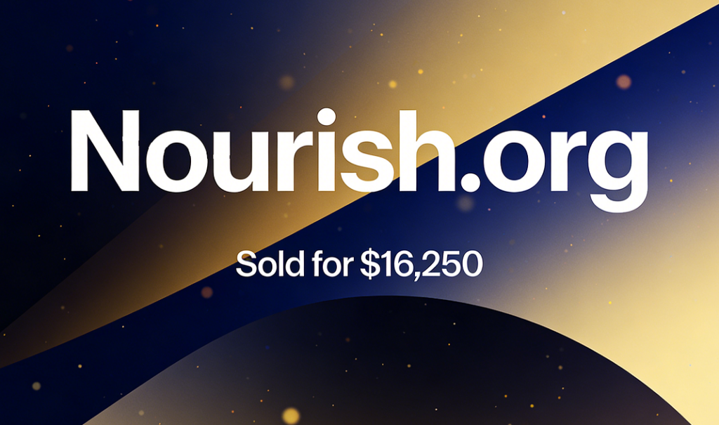 Nourish.org Sold for ,250 via GoDaddy