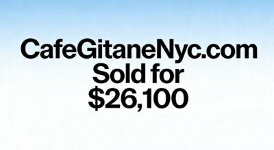 CafeGitaneNyc.com Sold for $26,100 via GoDaddy Auctions