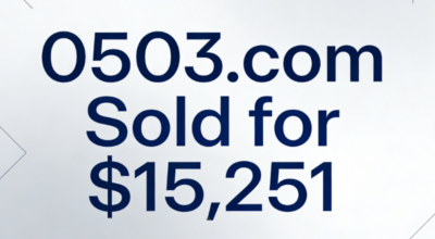 The numeric domain name 0503.com was sold for $15,251 through GoDaddy