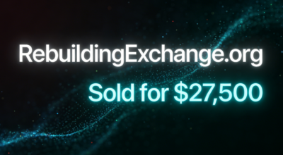 RebuildingExchange.org Sold for $27,500 via GoDaddy Auctions