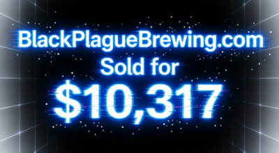 BlackPlagueBrewing.com Sold for $10,317 via GoDaddy Auctions