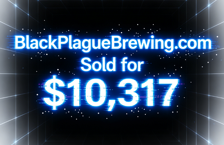 BlackPlagueBrewing.com Sold for ,317 via GoDaddy Auctions
