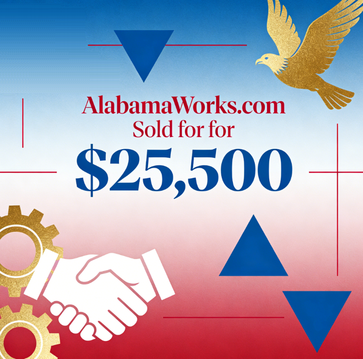 AlabamaWorks.com Sold for ,500 via GoDaddy