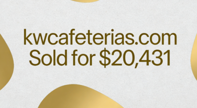 kwcafeterias.com Sold for $20,431 via GoDaddy