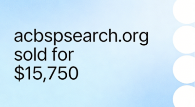 acbspsearch.org  sold for $15,750, precisely targeting the field of higher education accreditation