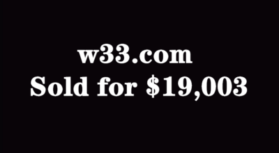 w33.com Sold for $19,003 via GoDaddy