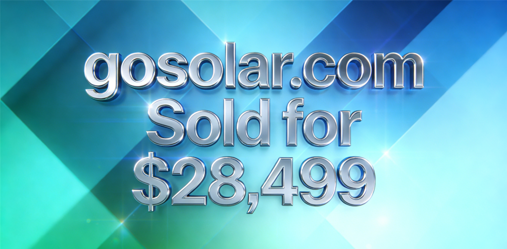 gosolar.com Sold for ,499: The Green Business Code Behind the Domain Name