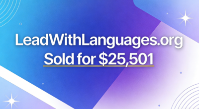 LeadWithLanguages.org Sold for $25,501 via GoDaddy Auctions