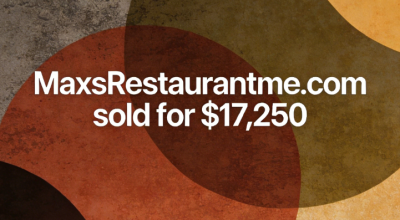 MaxsRestaurantme.com sold for $17,250, catering to the online presence needs of various restaurant formats