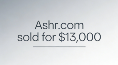 The domain name Ashr.com sold for $13,000. Is this price reasonable?