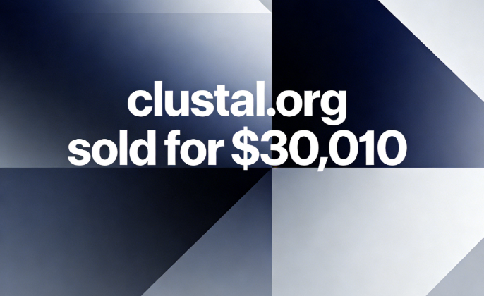clustal.org sold for ,010, highlighting the value of this bioinformatics symbol