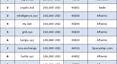 Top 10 New Top-Level Domain Sales Report for 2025: .xyz Leads the High-Priced Trading Wave