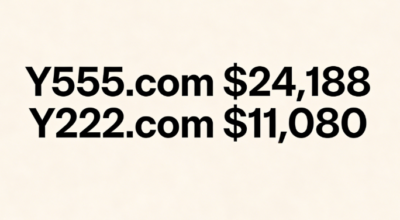 The domains Y555.com and Y222.com were sold through GoDaddy Auctions