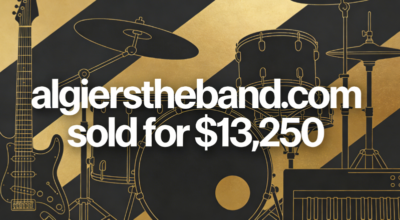 The domain name algierstheband.com was sold for $13,250 through GoDaddy