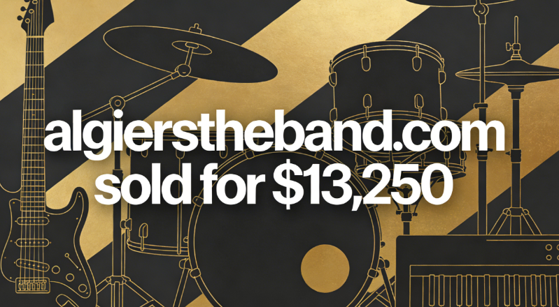 The domain name algierstheband.com was sold for ,250 through GoDaddy