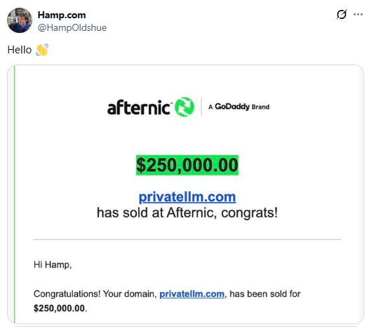 PrivateLLM.com Sold for 0,000! Igniting the AI Privacy Sector