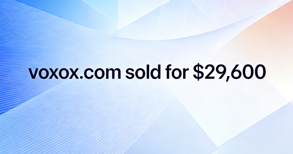 voxox.com sold for ,600, highlighting its value through word repetition and communication DNA