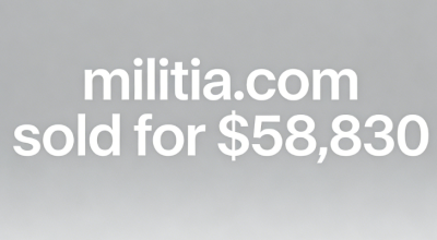 The domain name militia.com sold for $58,830, its value lying in its core meaning