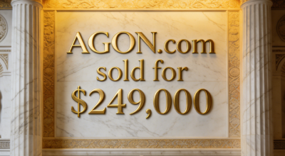 The four-letter domain name AGON.com sold for $249,000 through Atom.com