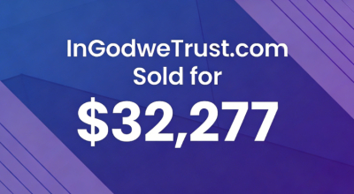 InGodweTrust.com Sold for $32,277 via GoDaddy Auctions