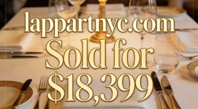 lappartnyc.com Sold for $18,399! From Michelin-Starred Chef to Digital Address